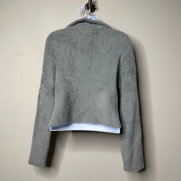 Abercrombie & Fitch Cropped Eyelash 1/2 Zip Sweater Women's Small - Picture 4 of 5